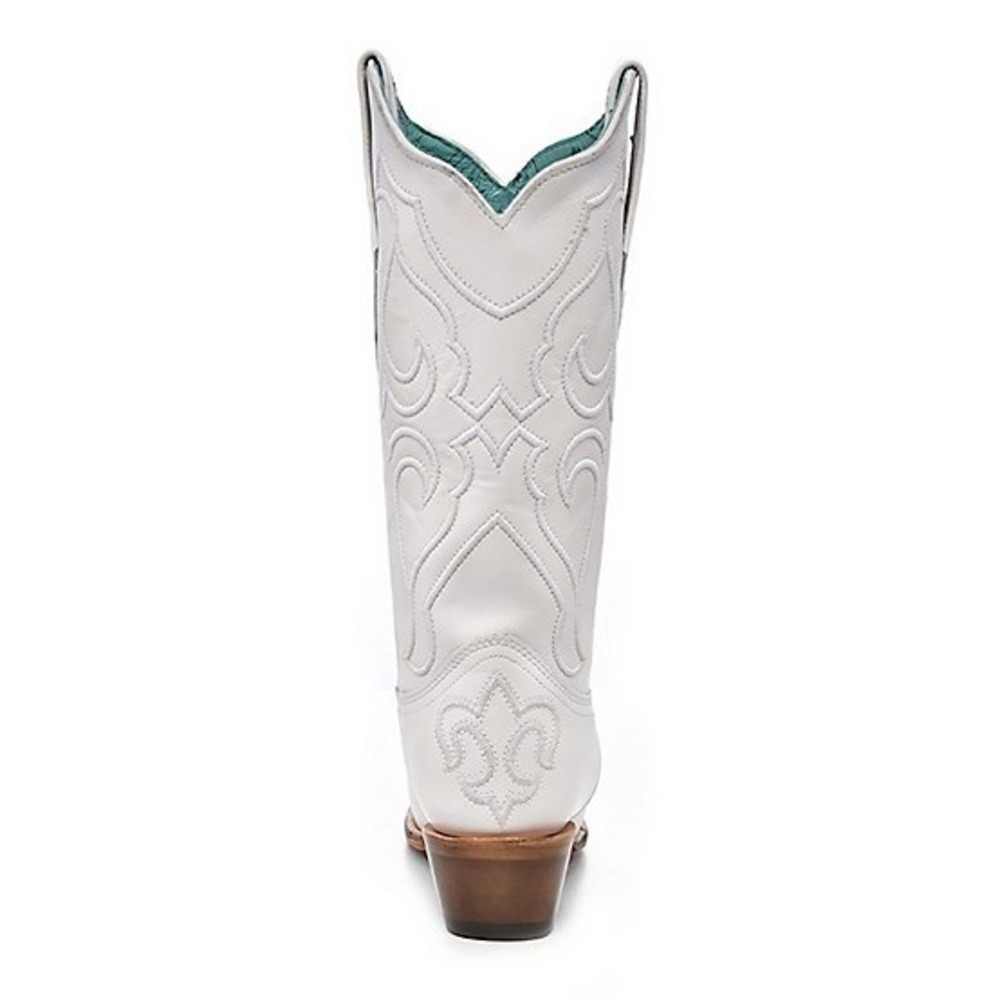 NEW Corral White Snip Toe Embroidered Cowhide Western Cowboy Cowgirl Boots 8M - Picture 4 of 16